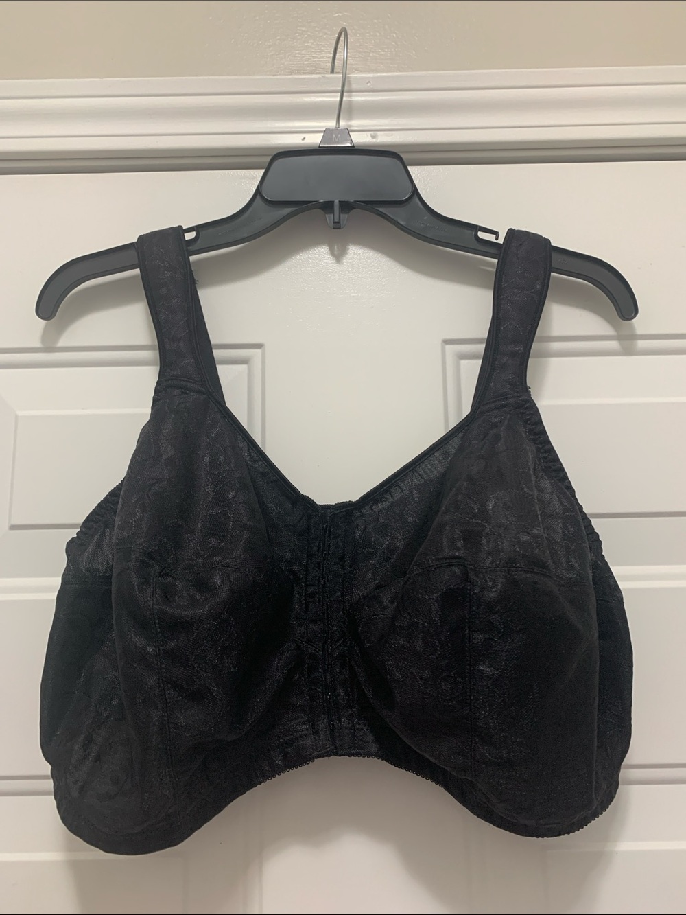 3/$15 Hanes Just My Size JMS Black Full-Coverage Size 48DD Front Clasp Bra